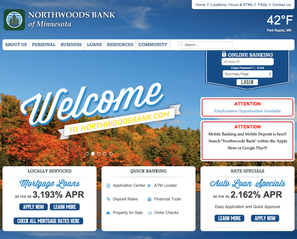best bank website designs