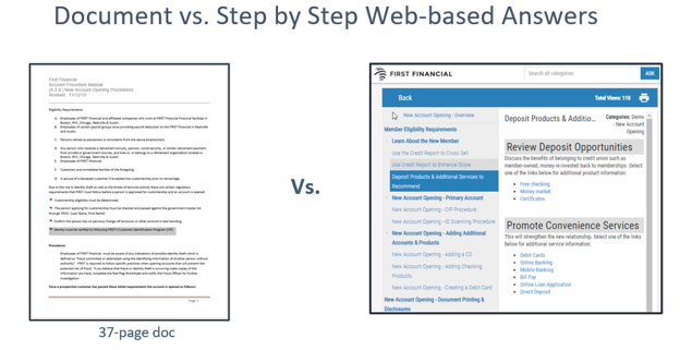 Web based content versus documents in knowledge management solutions